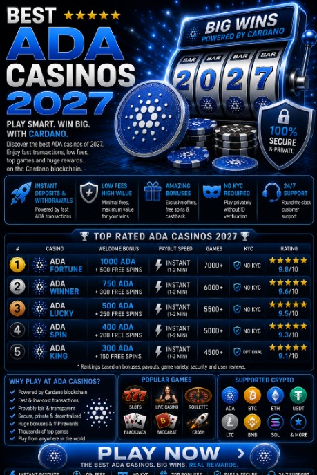 Read more about the article Best ADA Casinos 2027
