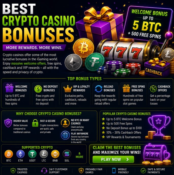 Read more about the article Best Crypto Casino Bonuses 2026