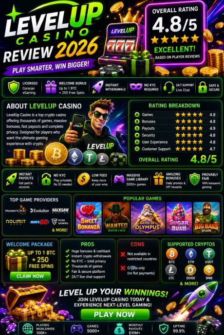 You are currently viewing LevelUp Casino Review 2026