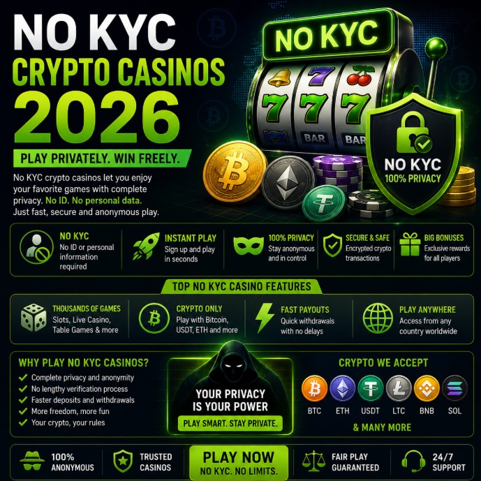 Read more about the article No KYC Crypto Casinos 2026