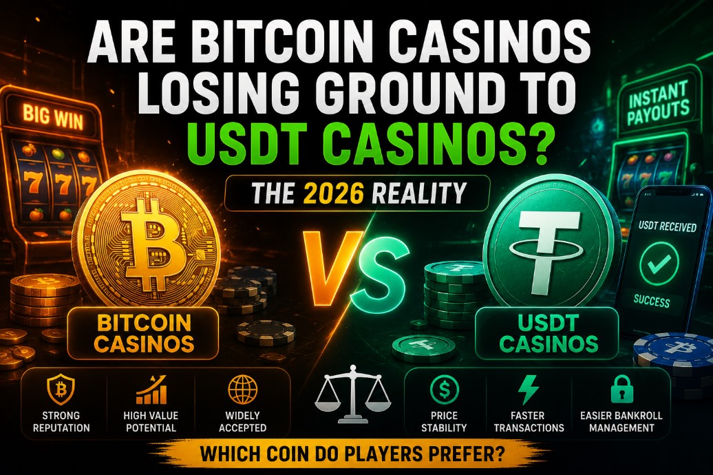 Read more about the article Are Bitcoin Casinos Losing Ground To USDT Casinos? The 2026 Reality