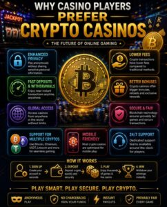 Read more about the article Top 10 Reasons Players Prefer Crypto Casinos Over Traditional Casinos