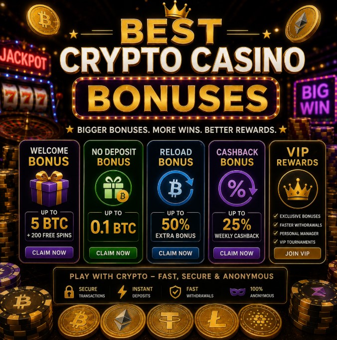 Read more about the article Best Crypto Casino Bonuses 2026