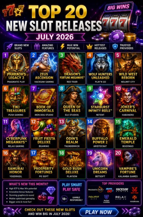 Read more about the article Top 20 New Slot Releases – July 2026