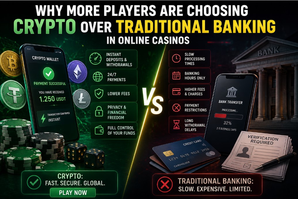 Read more about the article Why More Players Are Choosing Crypto Over Traditional Banking In Online Casinos