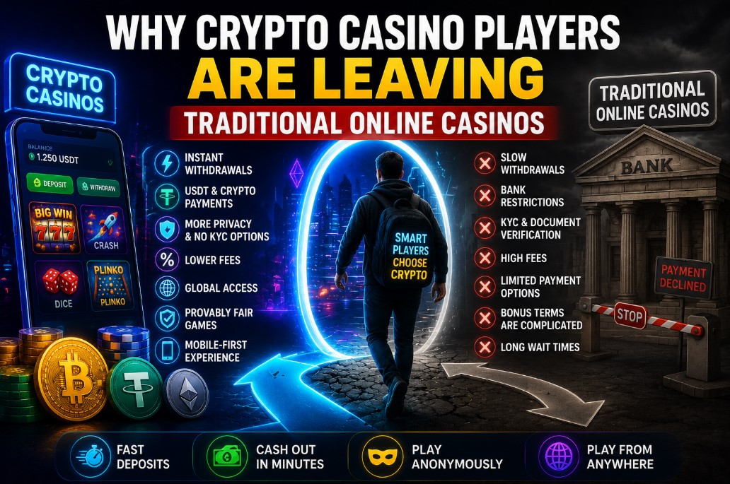 Read more about the article Why Crypto Casino Players Are Leaving Traditional Online Casinos