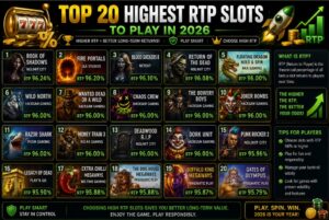Read more about the article Top 20 Highest RTP Slots to Play in 2026