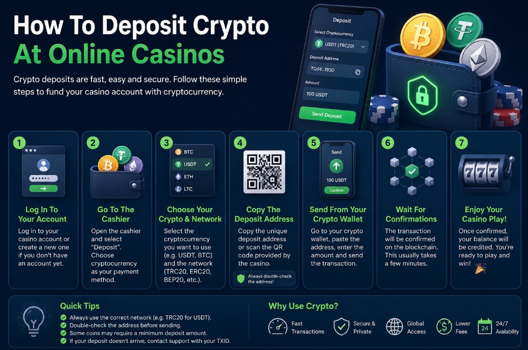 Read more about the article How To Deposit Crypto At Online Casinos (2027 Guide)