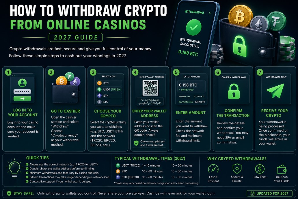 Read more about the article How To Withdraw Crypto From Online Casinos (2027 Guide)