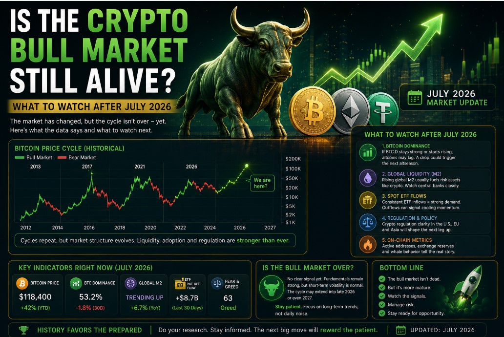 Read more about the article Is the Crypto Bull Market Still Alive? What to Watch After July 2026