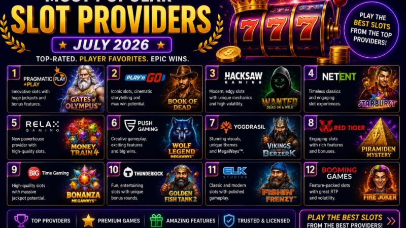Most Popular Slot Providers – July 2026