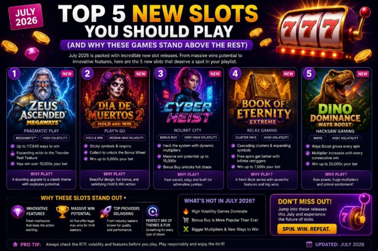 Top 5 New Slots You Should Play in July 2026