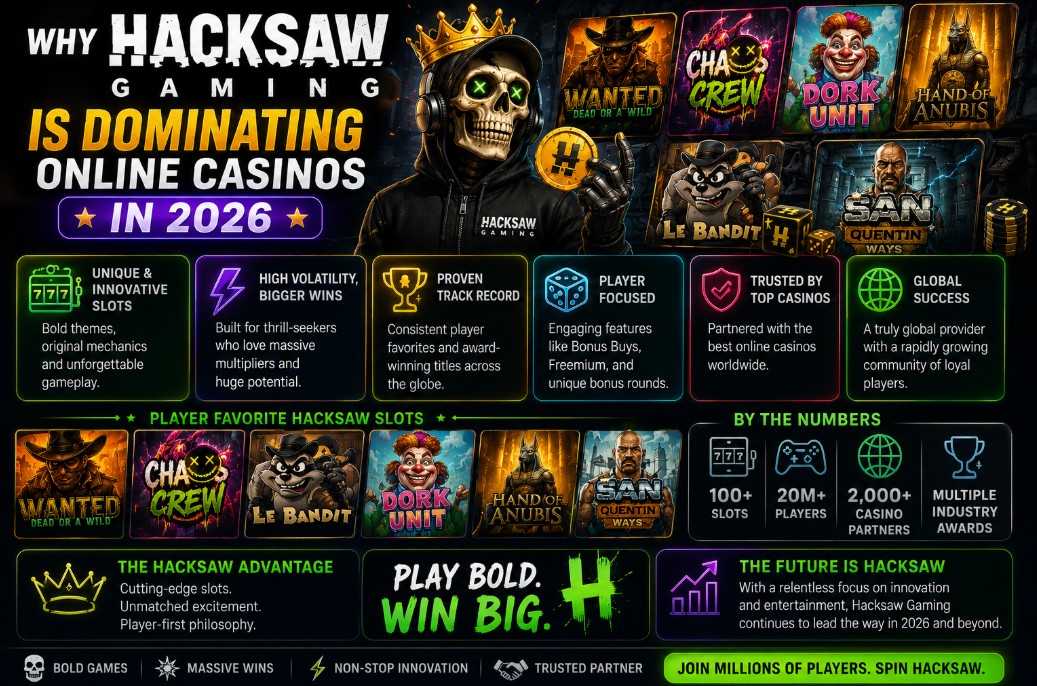 Read more about the article Why Hacksaw Gaming Is Dominating Online Casinos in 2026